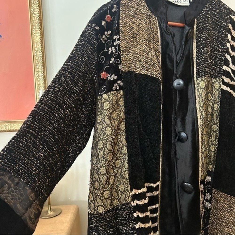 Vintage Flashback Patchwork Jacket Boho Tapestry … - image 2